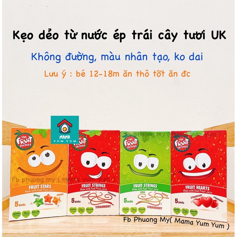 Date 8,10/2023 Kẹo Dẻo Trái Cây nguyên chất Mềm Fruit Factory, Fruitbowl Cho Bé Từ 1 Tuổi