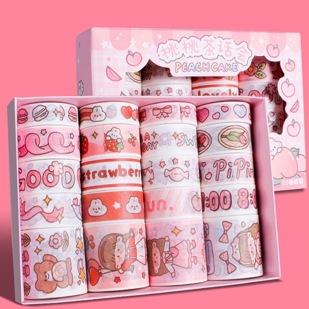 Set 20 Cuộn Băng Keo Washi Họa Tiết Dễ Thương Chất Lượng Cao