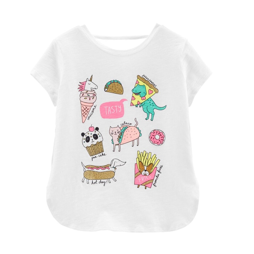 Áo phông Carter’s ngắn tay Animal Food Jersey Top