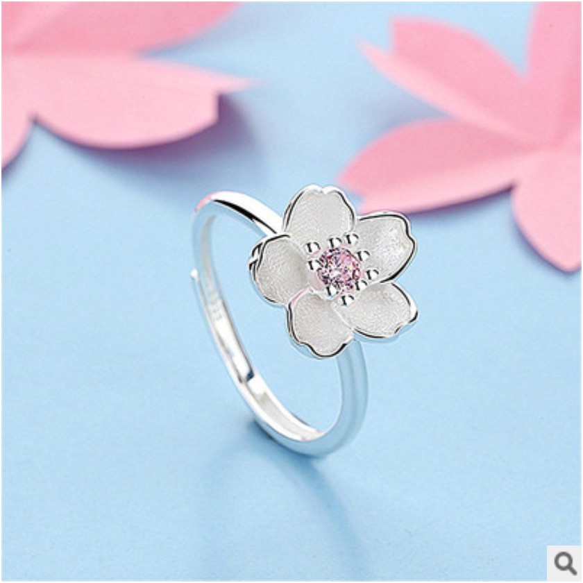 Nhẫn Bạc Nữ Hoa Anh Đào TNC Jewellery