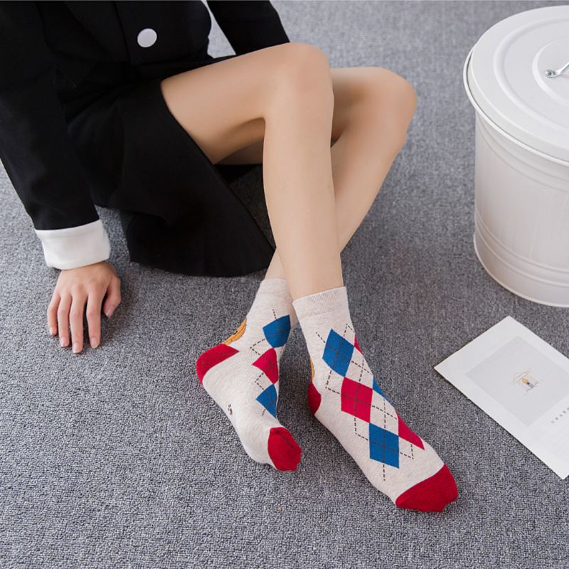 Bộ 5 Đôi Vớ Cotton Họa Tiết Hoạt Hình Chú Chó Vui Nhộn Phong Cách Harajuku Hàn Quốc Cho Nữ