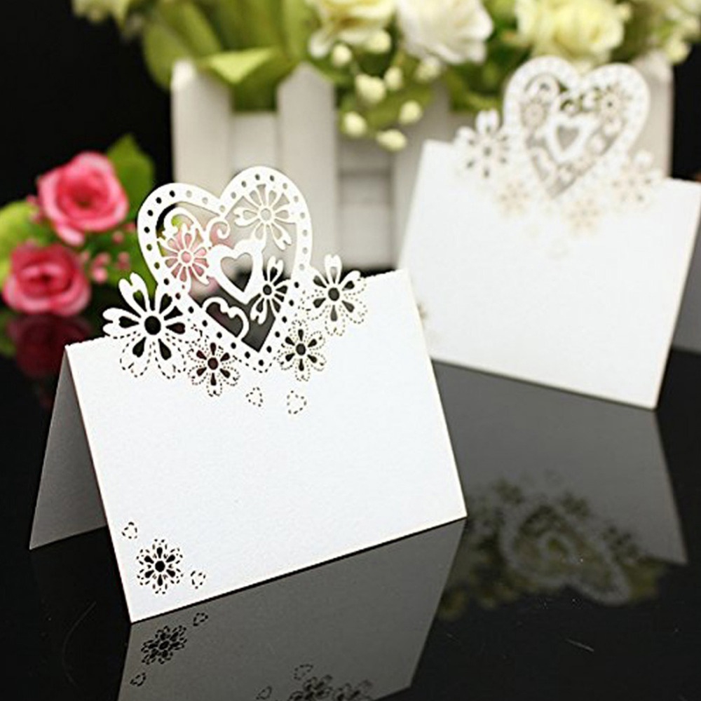 Set 20 Thẻ Tên Hình Trái Tim Tình Yêu Cho Tiệc Cưới