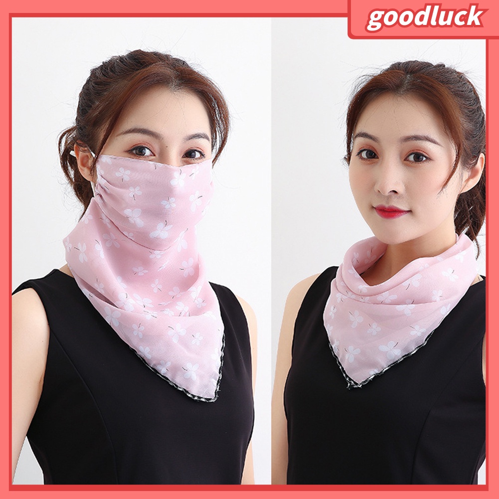 Khăn choàng cổ bịt mặt bằng vải Chiffon chống bụi/ chống tia UV thời trang cho nữ