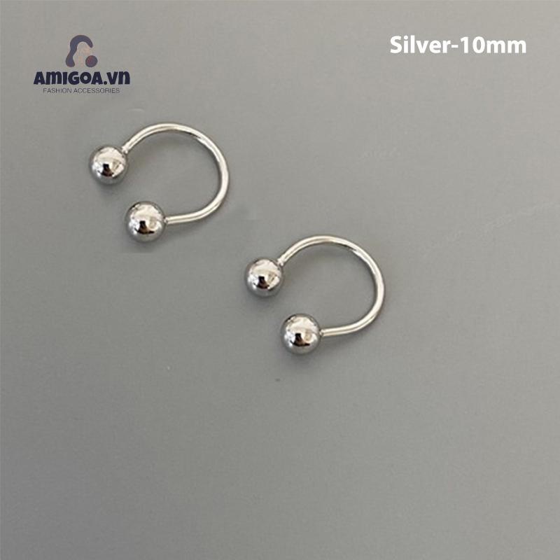 ✨✨1 đôi khuyên tai hình bán nguyệt bằng thép không gỉ unisex