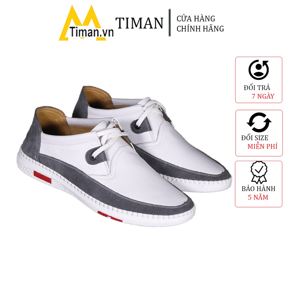 Giày da nam cao cấp thiết kế cao cổ phong cách công sở hàn quốc màu nâu đẹp bảo hành 5 năm CA15 TIMAN