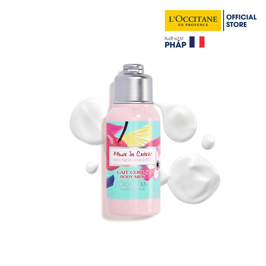 Bộ sản phẩm gel tắm và dưỡng thể hương hoa Anh Đào Cherry Blossom Fluers De Cerisier 75ml L'Occitane | BigBuy360 - bigbuy360.vn