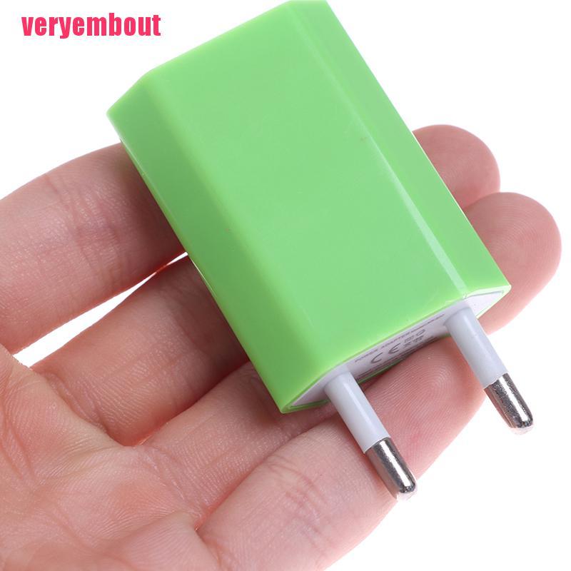 Cốc sạc USB 5V 1A phích cắm Eu nhiều màu lựa chọn cho Samsung