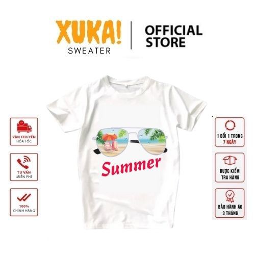 Áo thun tay lỡ XUKA cotton co dãn 4 chiều dáng unisex form châu á in hình Mắt KÍnh Summer