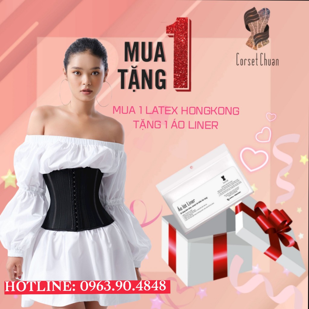 Latex Corset Chuẩn HongKong - Màu đen