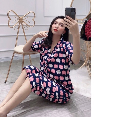 [Mã FAMARAL2 giảm 10K đơn 50K] Bộ đồ ngủ nữ pijama lửng bộ mặc nhà chất kate thái thoải mái dễ thương giá rẻ Hanz.vn H24