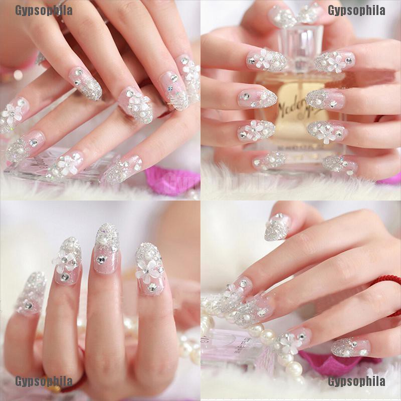 Bộ Móng Tay Giả Đính Hạt 3D Trang Trí Nghệ Thuật