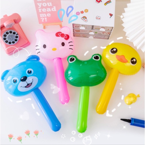 [LOẠI TO] BÓNG PHAO HÌNH CÂY BÚA, BÓNG NHỰA PVC BƠM HƠI HÌNH THÚ DỄ THƯƠNG [ĐỒ CHƠI TRẺ EM]