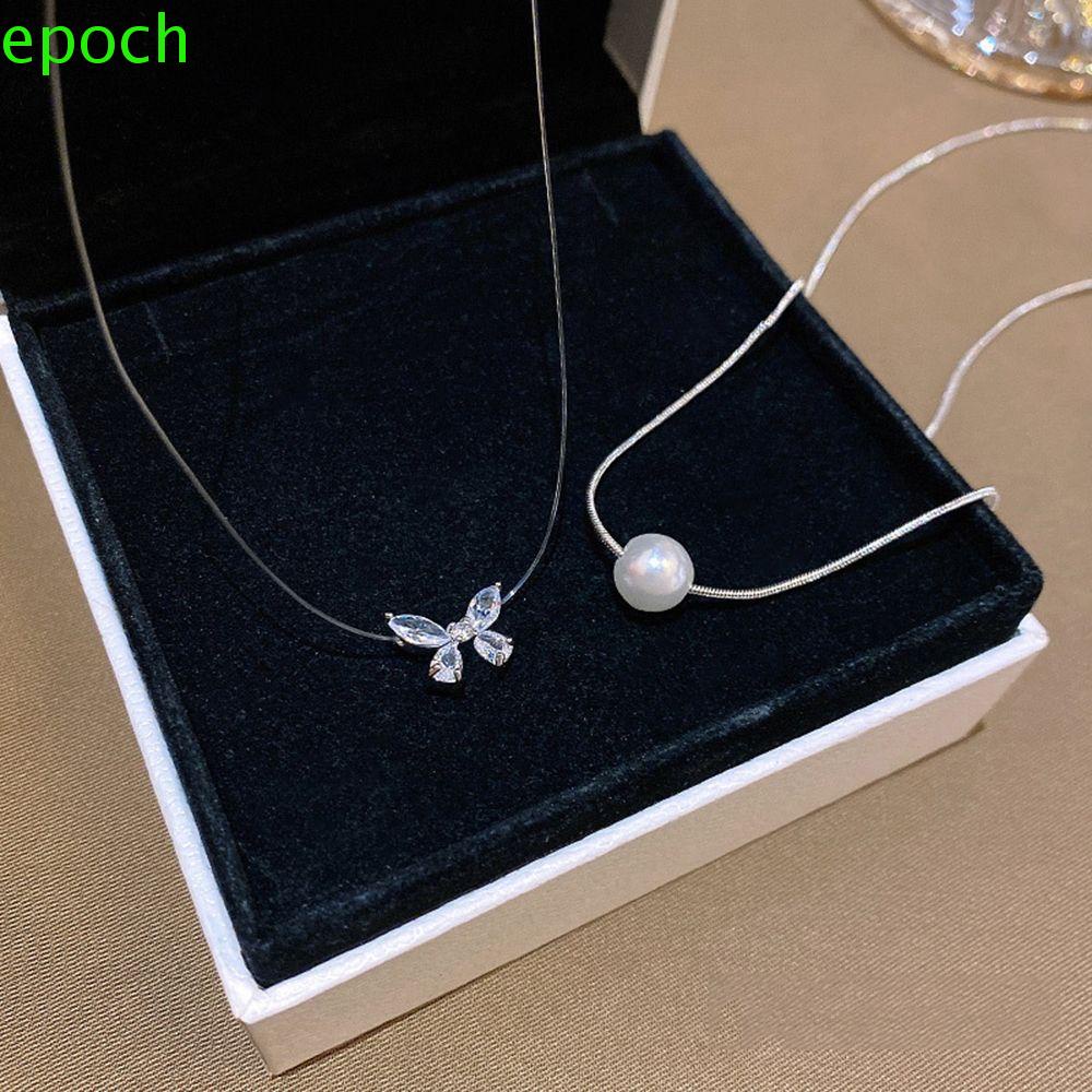 Epoch set 2 Vòng Cổ Choker Hai Lớp Đính Đá Zircon Đơn Giản Thời Trang Cho Nữ