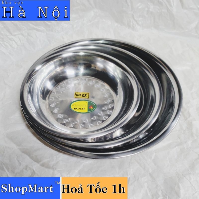 Khay tròn inox 20,22,24,26,28,30,mâm tròn inox ,đĩa đựng hoa quả inox đủ size 20,22,24,26,28,30,32 loại dầy