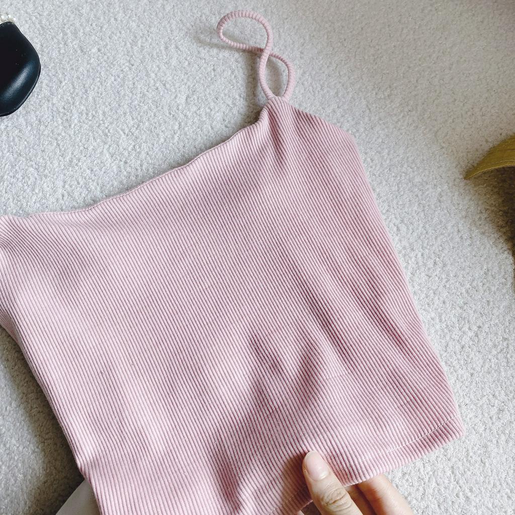 SET 3 MÓN KEM HỒNG: ÁO SƠ MI XƯỢC KEM ĐẬM + ÁO LÓT 2 DÂY HỒNG + CHÂN VÁY TRẮNG TƯA (TH)