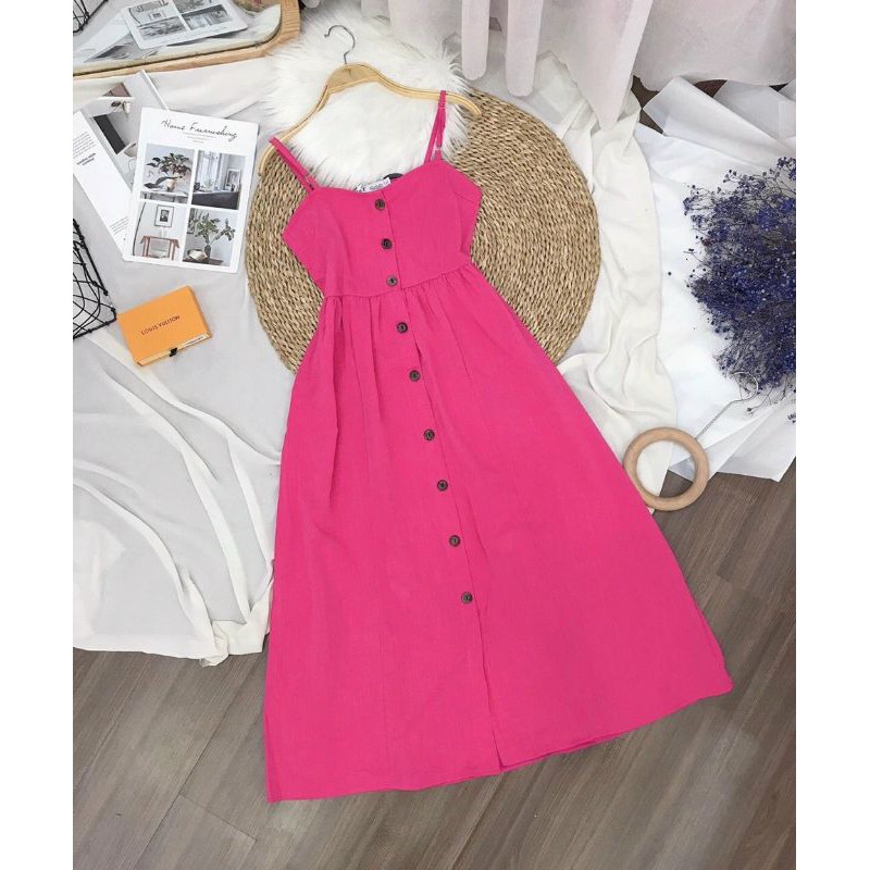 [ ẢNH THẬT TRẢI SÀN] ĐẦM HAI DÂY DÁNG DÀI MAXXI TRẮNG KẾT