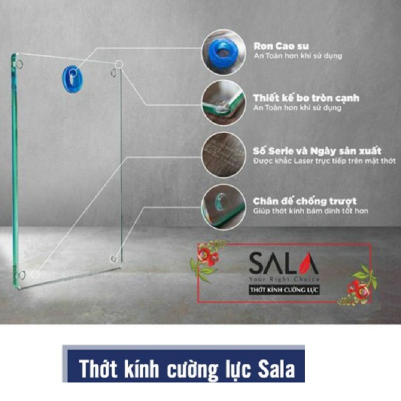 Thớt Kính Cường Lực Siêu Bền SALA - Thớt Kính Trong Suốt Siêu Chịu Lực, An Toàn