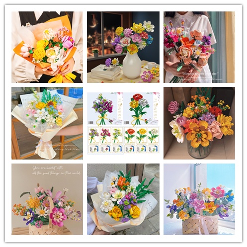 1 Bó Hoa Hồng Gypsophila Tím Nhân Tạo Tự Lắp Ráp Thủ Công DIY