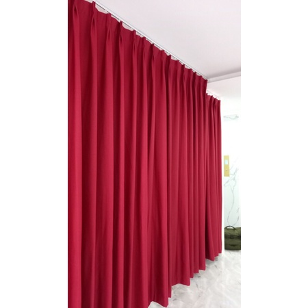 Rèm cửa đẹp màu đỏ đô, rèm cửa sổ loại 1, chất từ sợi vải