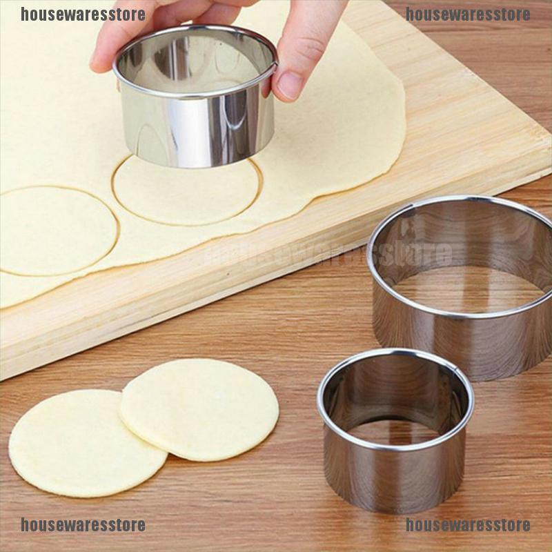 Bộ 5 Khuôn Cắt Bánh Tròn Bằng Thép Không Gỉ Cao Cấp