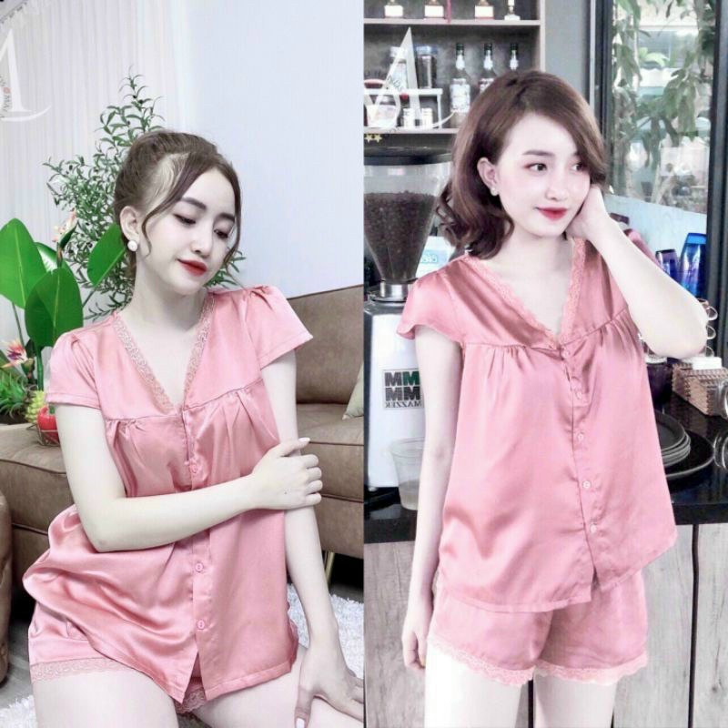 Đồ Mặc Nhà, Đồ Ngủ Mặc Nhà Chất Lụa Satin Màu Trơn, Full Màu Form Rộng Rãi Thoải Mái. dưới 58kg
