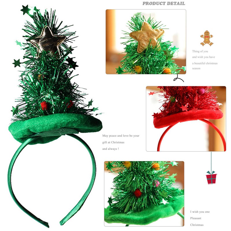 Cài tóc kiểu cây thông Giáng sinh thời trang