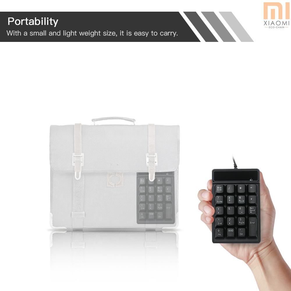 【shine】19 Keys Low Noise Mini Numeric Keypad Waterproof USB Wired ABS Material For Microsoft Android And iMac