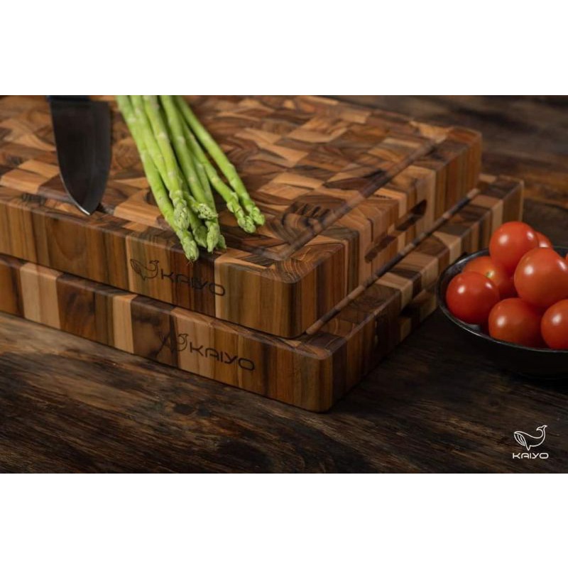 THỚT GỖ ĐẦU CÂY TEAK KAIYO SIÊU BỀN HÌNH CHỮ NHẬT