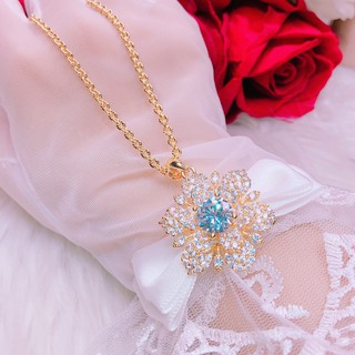 [GIÁ CỰC SỐC ] Dây chuyền tròn móc máy mặt hoa tuyết xinh đẹp cao cấp dát đá sáng lấp lánh Gadoshop KB12111