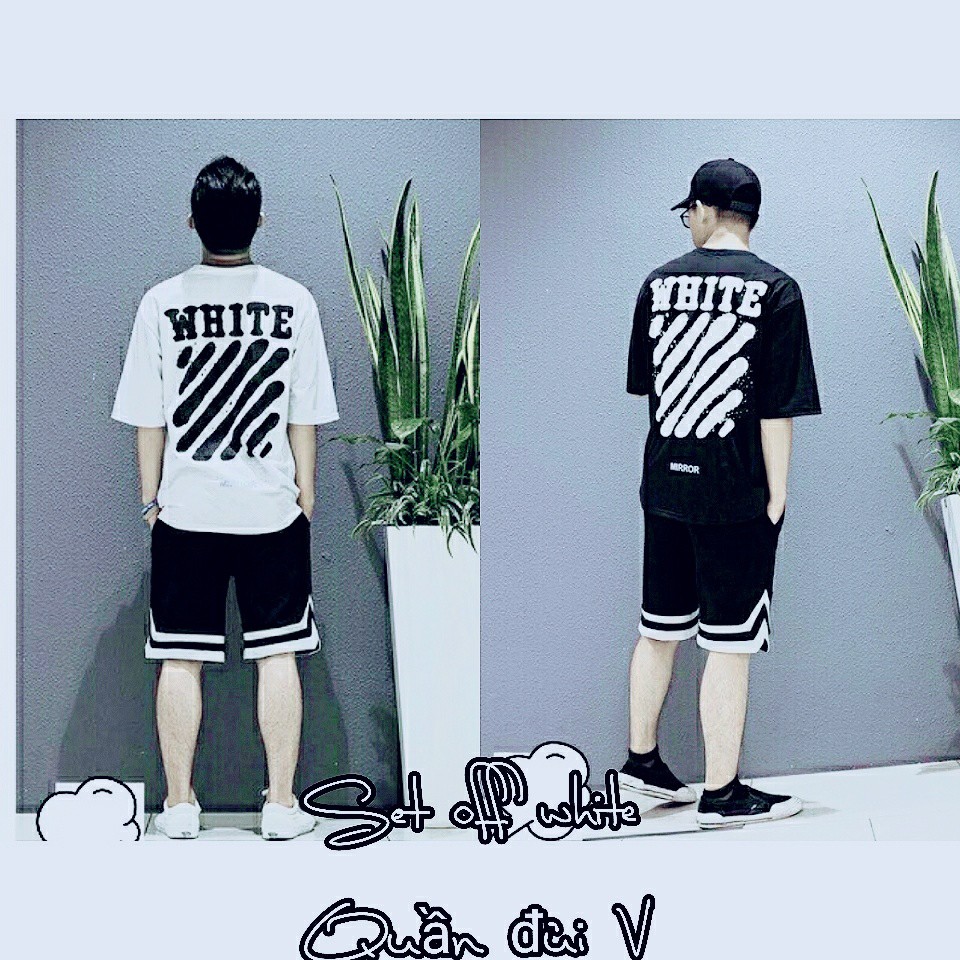 SET QUẦN ÁO OFF WHITE - QUẦN SHORT ĐÙI 2V