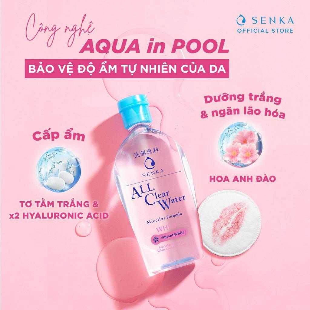 Nước tẩy trang dưỡng trắng Senka All Clear Water Micellar Formula White 230ml