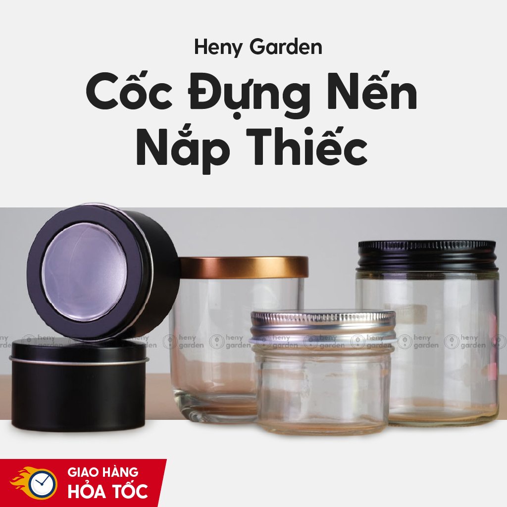 Cốc Đựng Nến Có Nắp Làm Nến Thơm (Nhiều Phân Loại) Nguyên Liệu Dụng Cụ Làm Nến Heny Garden