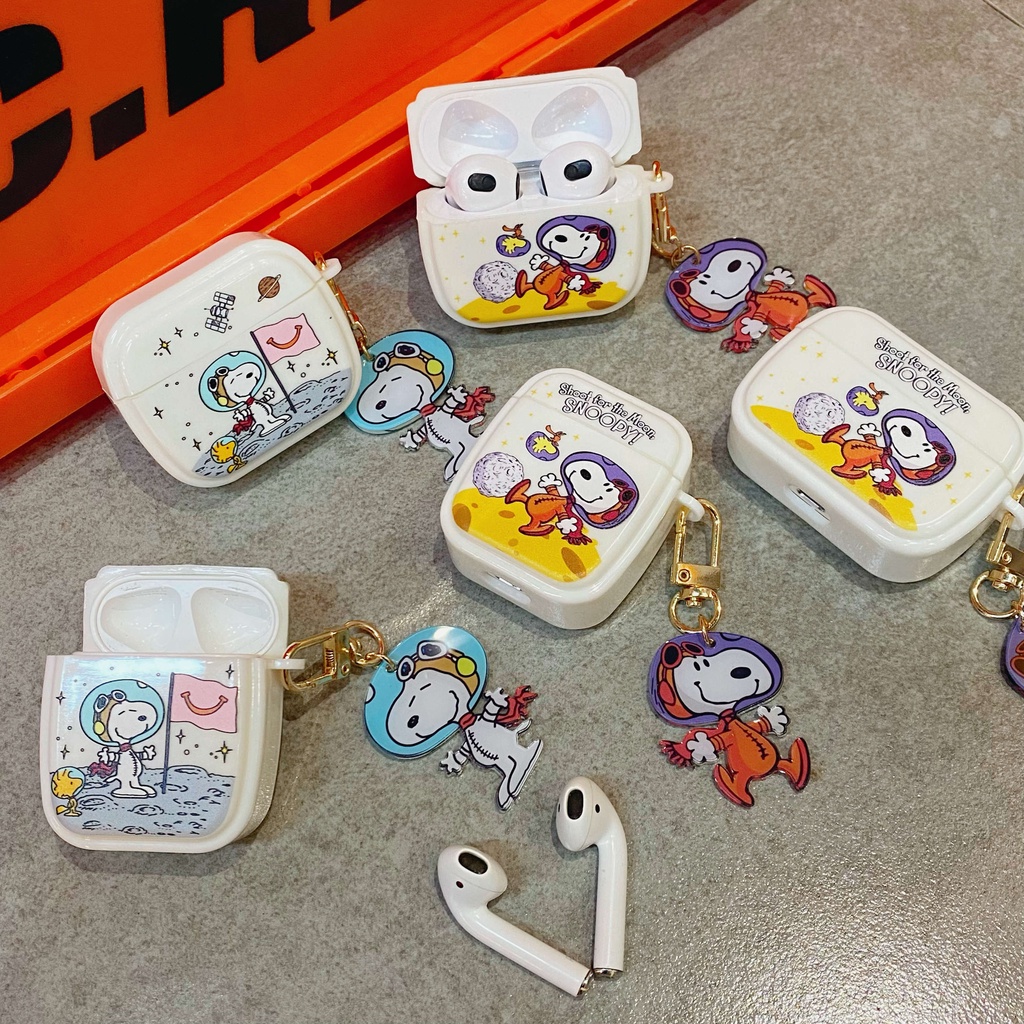 Vỏ Bảo Vệ Hộp Sạc Tai Nghe AirPods3 Pro AirPods2gen 2021 Họa Tiết Hoạt Hình Snoopy Và Hành Tinh Dễ Thương Ốp