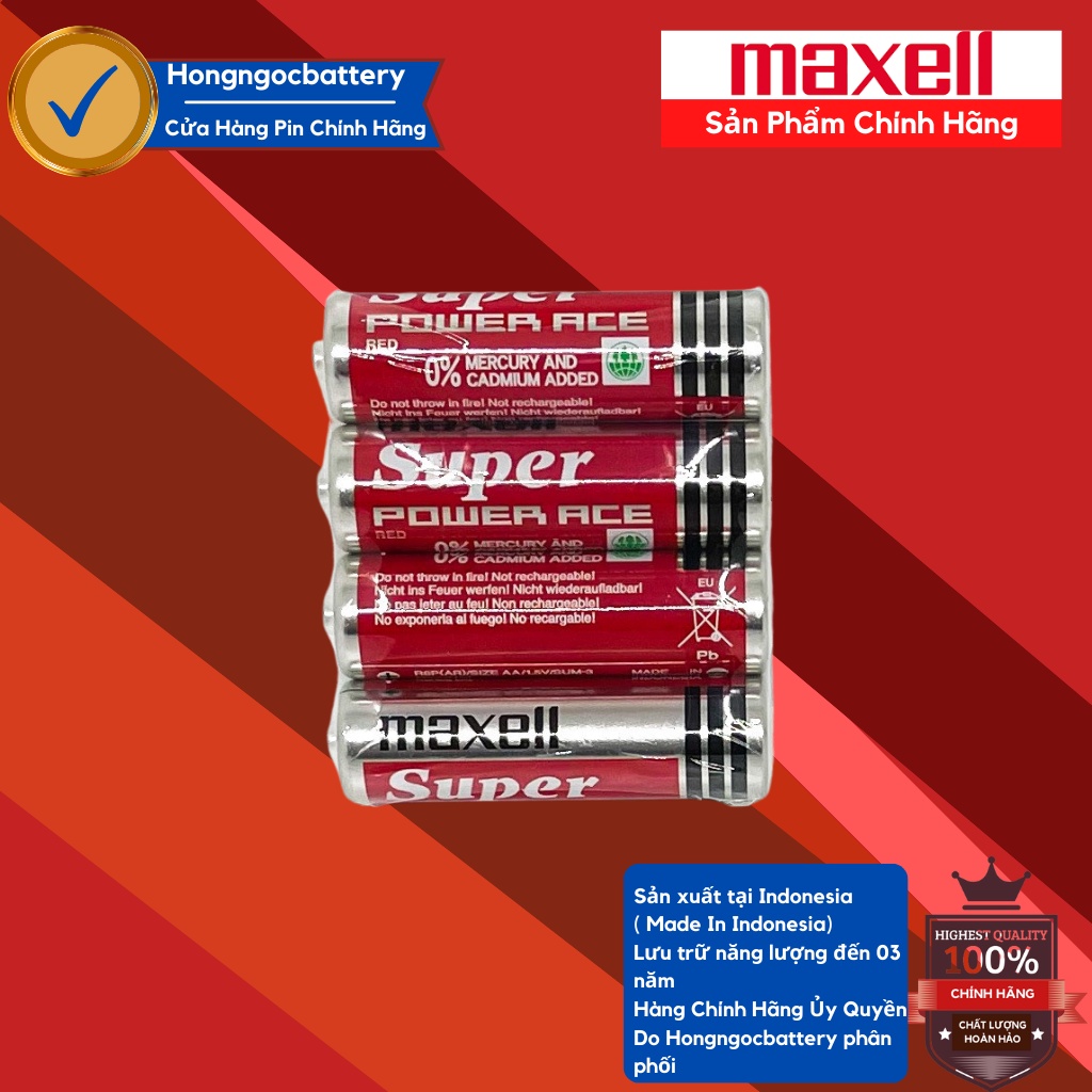 Vỉ Pin MAXELL 1,5V Siêu Bền Bỉ , Hàng chính hãng