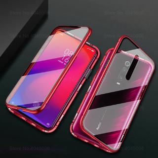 Ốp điện thoại kính cường lực 2 mặt viền kim loại cho Xiaomi Redmi K30 / Poco X2 Redmi 8 Note 8T