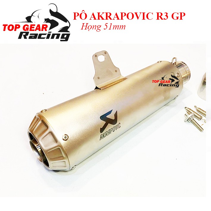 Pô Akrapovic R3 - Pô GP Họng 51mm &lt;TOPGEAR&gt;