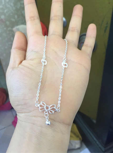 Lắc chân bạc nmj nhiều mẫu 2303 sen hoa bướm