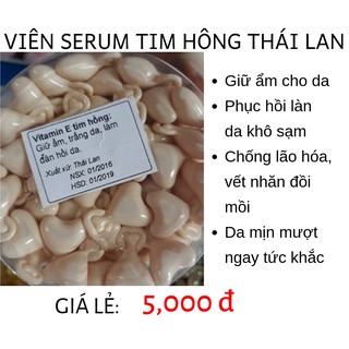 (TÁCH LẺ) COMBO 10V SERUM VITAMIN E COLAGEN TIM HỒNG THÁI LAN