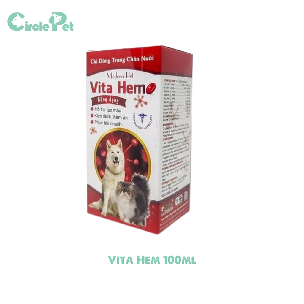 Vita Hem Hỗ Trợ Tạo Máu Kích Thích Thèm Ăn Phục Hồi Nhanh Cho Chó Mèo 100ml - Circle Pet
