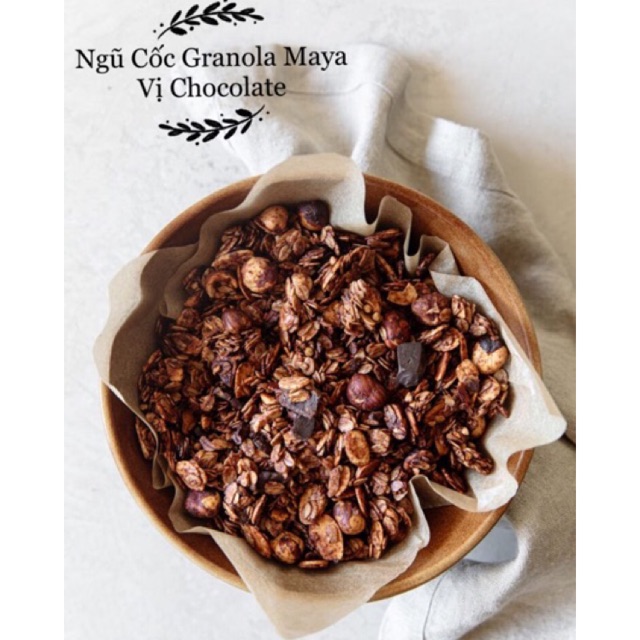 1KG GRANOLA MAYA - VỊ DARK CHOCOLATE (Các loại hạt :Óc chó, hạnh nhân, hạt dẻ cười, bí xanh, hướng dương, cranberry,.)