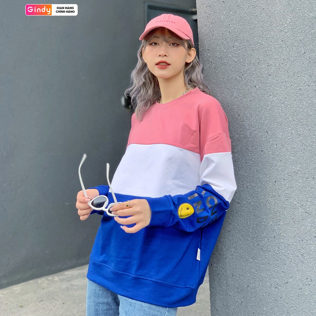 Áo nỉ Sweater Nữ GINDY áo Hoodie Form Rộng Dài Tay Vải Nỉ Da Cá Dày Dặn Phong Cách Ulzzang Thời Trang Thu Đông A9106