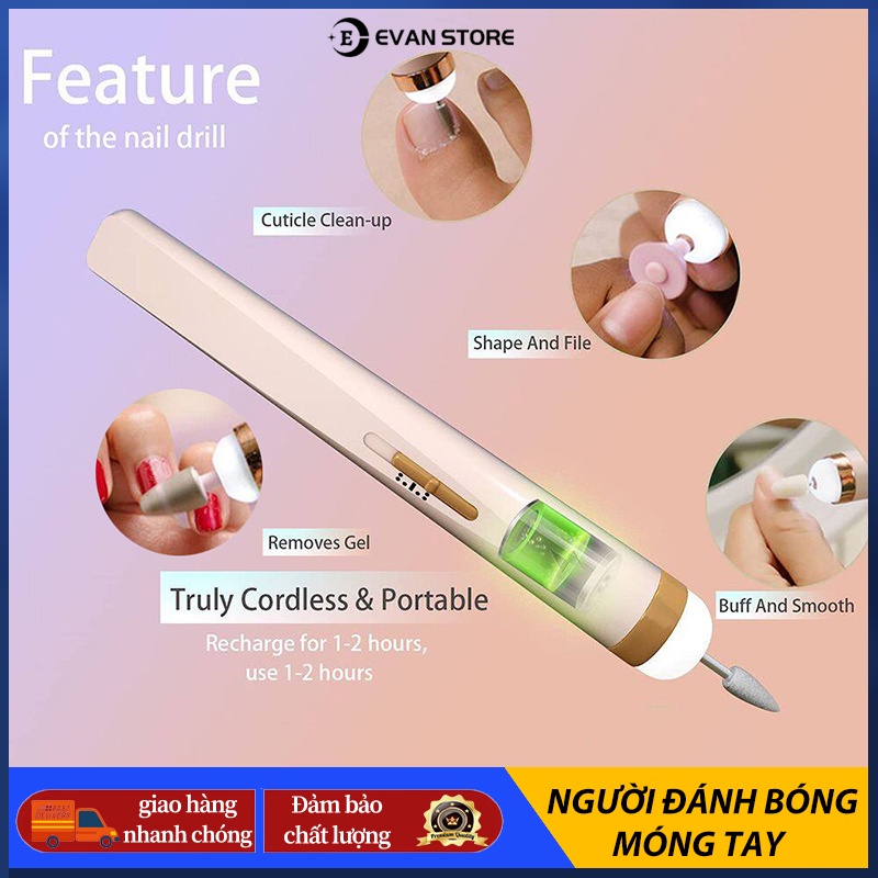 Máy Mài Móng Tay LED Đa Năng Có Thể Sạc Lại, Bút Khoan Móng Tay, Dụng Cụ Làm Móng，Công cụ đánh bóng điện，xách tay nhỏ