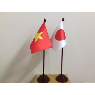 Cờ để bàn đế gỗ đơn các nước , nhận in logo công ty, logo theo yêu cầu, đế cờ để bàn các nước