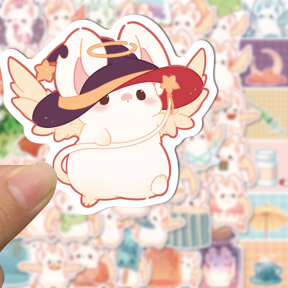 Set 50 Miếng Dán Trang Trí Laptop Chống Nước Không Lặp Lại Hình Chuột Hoạt Hình Dễ Thương