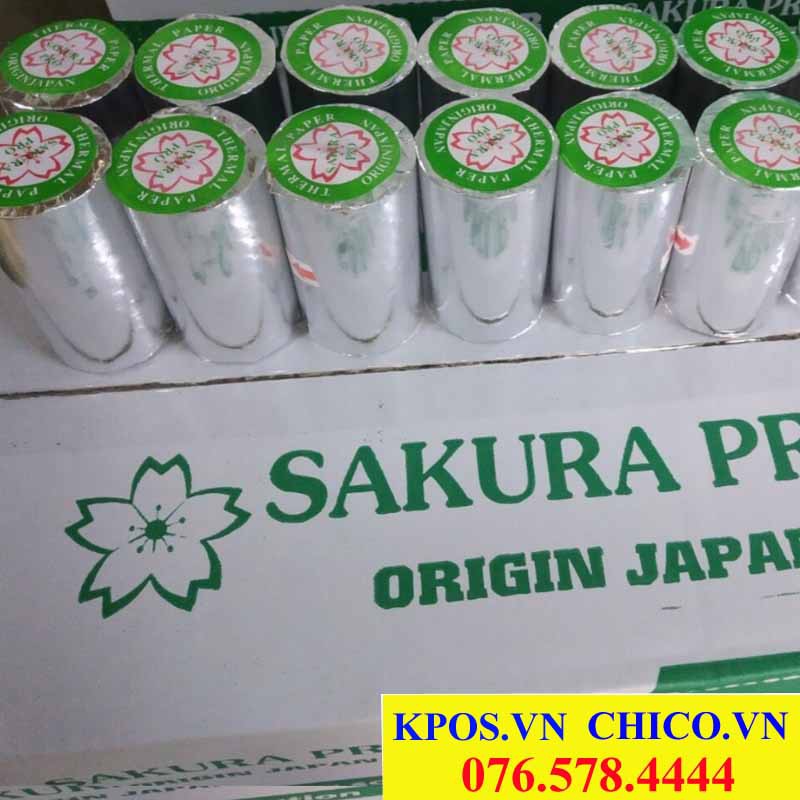 Combo 100 cuộn giấy in nhiệt K58x45mm sakura giá rẻ chico.vn