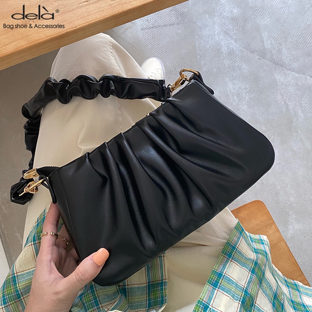 Dela Túi Đeo Vai Hình Đám Mây Xếp Ly Phong Cách Hàn Quốc Thời Trang Mới 2022 Cho Nữ