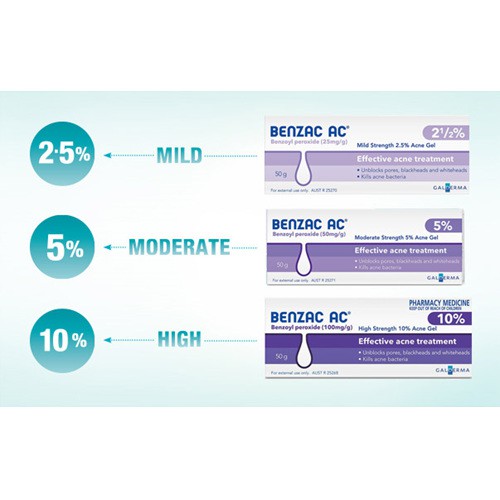 Benzac AC 2.5% đến 10% Benzoy Peroxide kem chấm mụn giảm sưng viêm | BigBuy360 - bigbuy360.vn