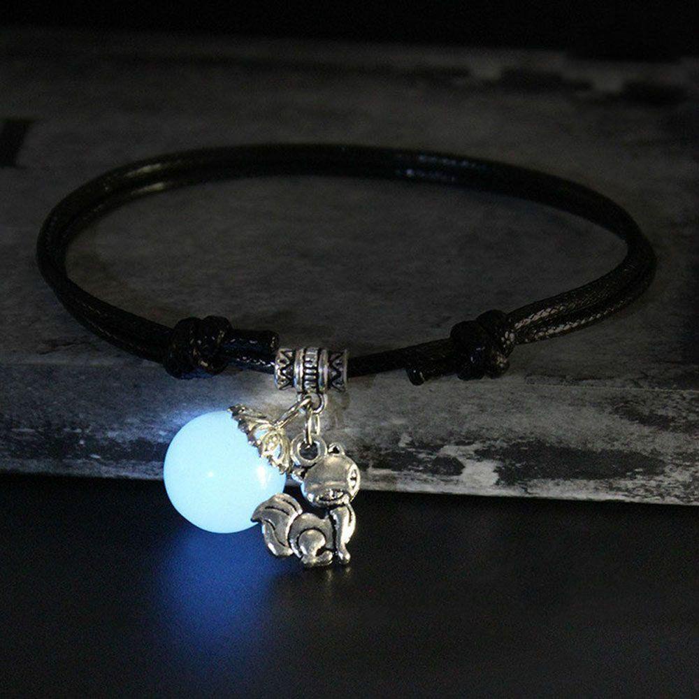 EXPEN Lắc Chân Dây Thừng Màu Đen Phát Sáng Trong Bóng Tối Phong Cách Retro