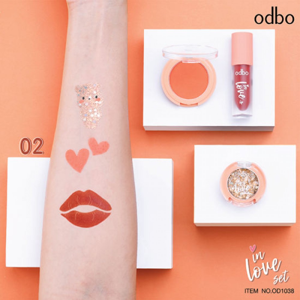 Set Trang Điểm Mắt Má Môi 3 Trong 1 Odbo In Love Set OD1038 Thái Lan