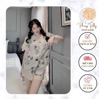 Đồ ngủ nữ tay cộc quần lửng lụa Mango cao cấp - Phương Ruby